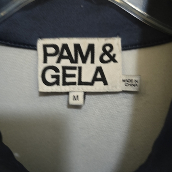 Pam & Gela Bye Birdie Track Dress Medium  Neoprene Long Sleeves Tropical Print - Picture 7 of 11